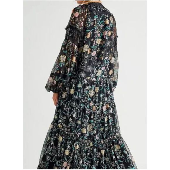 New Free People Cassis Printed Chiffon Dress Size XS - Picture 3 of 14